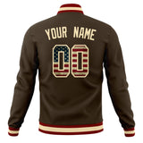 Custom Brown & Cream Vintage Usa Flag Varsity Jacket JA01240607YX078