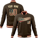 Custom Brown & Cream Vintage Usa Flag Varsity Jacket JA01240607YX078