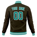 Custom Brown & Teal Solid Color Varsity Jacket JA01240607YX080