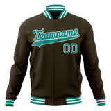 Custom Brown & Teal Solid Color Varsity Jacket JA01240607YX080