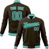 Custom Brown & Teal Solid Color Varsity Jacket JA01240607YX080