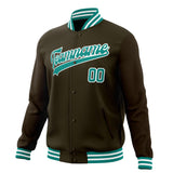 Custom Brown & Teal Solid Color Varsity Jacket JA01240607YX080