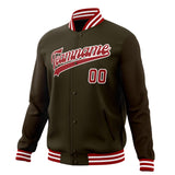 Custom Brown & Red Solid Color Varsity Jacket JA01240607YX081