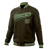 Custom Brown & Kelly-Green Solid Color Varsity Jacket JA01240607YX085