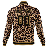 Custom Brown & Black Leopard 3D Varsity Jacket JA01240607YX087