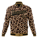 Custom Brown & Black Leopard 3D Varsity Jacket JA01240607YX087