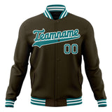 Custom Brown & Teal Solid Color Varsity Jacket JA01240607YX088