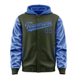 Custom Olive Sky Blue Jacket