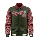 Custom Olive Crimson Red Jacket