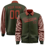 Custom Olive Coral Red Jacket