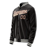 Custom Black Cream Solid Color Varsity Letterman Jacket JA02240617HF034