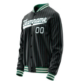 Custom Black White Teal Pinstripe Varsity Letterman Jacket JA02240617HF052