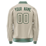 Custom Cream Kelly-Green Solid Color Varsity Letterman Jacket JA02240617JC099