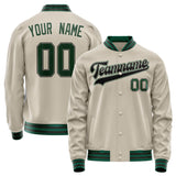 Custom Cream Kelly-Green Solid Color Varsity Letterman Jacket JA02240617JC100