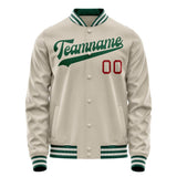 Custom Cream Kelly-Green Solid Color Varsity Letterman Jacket JA02240617JC113