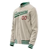 Custom Cream Kelly-Green Solid Color Varsity Letterman Jacket JA02240617JC113