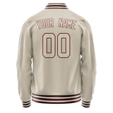 Custom Cream Crimson Solid Color Varsity Letterman Jacket JA02240617JC114