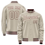 Custom Cream Crimson Solid Color Varsity Letterman Jacket JA02240617JC114