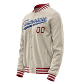 Custom Cream Royal Solid Color Varsity Letterman Jacket JA02240617JC115