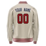 Custom Cream Red Solid Color Varsity Letterman Jacket JA02240617JC116