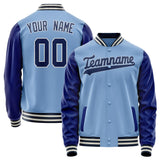 Custom Light-Blue Royal Solid Color Varsity Letterman Jacket