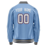 Custom Light-Blue White Solid Color Varsity Letterman Jacket JA02240617JC237