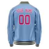 Custom Light-Blue Pink Solid Color Varsity Letterman Jacket JA02240617JC238