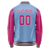 Custom Light-Blue Pink Solid Color Varsity Letterman Jacket JA02240617JC240