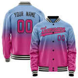 Custom Light-Blue Pink Gradient Varsity Letterman Jacket