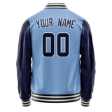 Custom Light-Blue Navy Solid Color Varsity Letterman Jacket JA02240617JC245