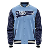 Custom Light-Blue Navy Solid Color Varsity Letterman Jacket JA02240617JC245