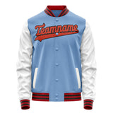 Custom Light-Blue White Solid Color Varsity Letterman Jacket JA02240617JC246