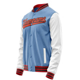 Custom Light-Blue White Solid Color Varsity Letterman Jacket JA02240617JC246