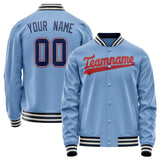 Custom Light-Blue Royal Solid Color Varsity Letterman Jacket