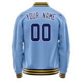 Custom Light-Blue Royal Solid Color Varsity Letterman Jacket JA02240617JC252