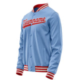 Custom Light-Blue Red Solid Color Varsity Letterman Jacket JA02240617JC253