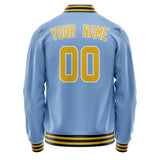 Custom Light-Blue Gold Solid Color Varsity Letterman Jacket JA02240617JC260