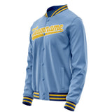 Custom Light-Blue Gold Solid Color Varsity Letterman Jacket JA02240617JC260