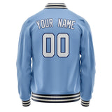 Custom Light-Blue White Solid Color Varsity Letterman Jacket JA02240617JC264