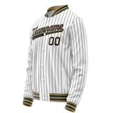 Custom White Black Black Pinstripe Varsity Letterman Jacket JA02240617JC481