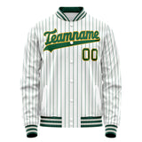 Custom White Kelly-Green Kelly Green Pinstripe Varsity Letterman Jacket JA02240617JC484