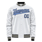 Custom White Light-Blue Light Blue Pinstripe Varsity Letterman Jacket JA02240617JC492