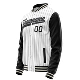 Custom White Black Gray Pinstripe Varsity Letterman Jacket JA02240617JC504