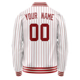 Custom White Red Red Pinstripe Varsity Letterman Jacket JA02240617JC505