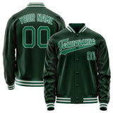 Custom Green Kelly-Green Solid Color Varsity Letterman Jacket JA02240617JG181