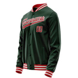 Custom Green Red Solid Color Varsity Letterman Jacket JA02240617JG185