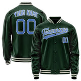 Custom Green Light-Blue Solid Color Varsity Letterman Jacket JA02240617JG186