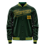 Custom Green Gold Solid Color Varsity Letterman Jacket JA02240617JG188