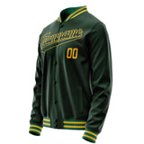 Custom Green Gold Solid Color Varsity Letterman Jacket JA02240617JG188