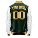 Custom Green Gold Solid Color Varsity Letterman Jacket JA02240617JG191